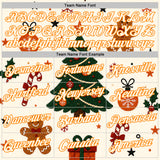 Custom Cream-Bay Orange Christmas Tree Pullover Sweatshirt Hoodie