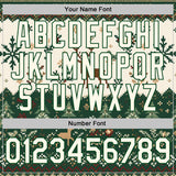 Custom Green-White Christmas Retro Reindeer Pullover Sweatshirt Hoodie