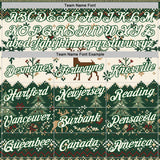 Custom Green-White Christmas Retro Reindeer Pullover Sweatshirt Hoodie