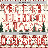 Custom Cream Green-Red Christmas Retro Reindeer Pullover Sweatshirt Hoodie