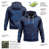 Custom Navy-Powder Blue Science Geek Chemical Formula Pullover Sweatshirt Hoodie