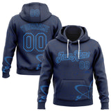 Custom Navy-Powder Blue Science Geek Chemical Formula Pullover Sweatshirt Hoodie
