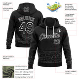 Custom Black-White Science Geek Chemical Formula Pullover Sweatshirt Hoodie
