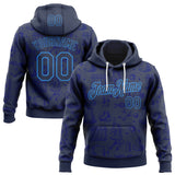 Custom Navy-Powder Blue Science Geek Chemistry Pullover Sweatshirt Hoodie