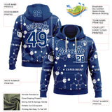 Custom US Navy Blue-White Science Geek Chemistry Pullover Sweatshirt Hoodie