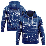 Custom US Navy Blue-White Science Geek Chemistry Pullover Sweatshirt Hoodie