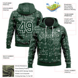Custom Green-White Science Geek Formula Pullover Sweatshirt Hoodie
