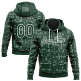 Custom Green-White Science Geek Formula Pullover Sweatshirt Hoodie