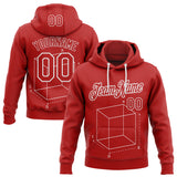 Custom Red-White Science Geek Math Pullover Sweatshirt Hoodie