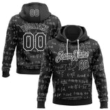 Custom Black-White Science Geek Math Formula Pullover Sweatshirt Hoodie