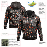 Custom Brown-White Science Geek Pullover Sweatshirt Hoodie