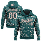 Custom Midnight Green White-Black Science Geek Pullover Sweatshirt Hoodie