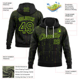 Custom Black-Neon Green Science Geek Computer Code Pullover Sweatshirt Hoodie