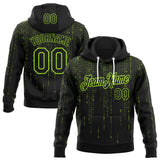 Custom Black-Neon Green Science Geek Computer Code Pullover Sweatshirt Hoodie