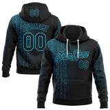 Custom Black-Blue Science Geek Computer Code Pullover Sweatshirt Hoodie