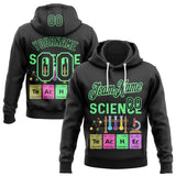 Custom Black-Green Science Geek Chemistry Pullover Sweatshirt Hoodie