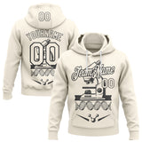 Custom Cream-Black Science Geek Biology Microscope DNA Pullover Sweatshirt Hoodie