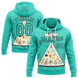Custom Ice Blue-Black Science Geek Chemistry Pullover Sweatshirt Hoodie
