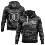 Custom Black-White Science Geek Formula Pullover Sweatshirt Hoodie