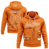 Custom Orange-White Science Geek Chemistry Pullover Sweatshirt Hoodie