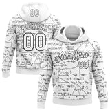 Custom White-Black Science Geek Math Formula Pullover Sweatshirt Hoodie