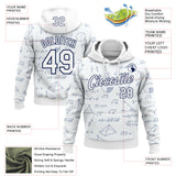 Custom White-Navy Science Geek Math Formula Pullover Sweatshirt Hoodie