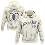 Custom Cream-Navy Science Geek Chemistry Pullover Sweatshirt Hoodie