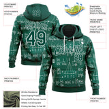 Custom Green-White Science Geek Math Formula Pullover Sweatshirt Hoodie