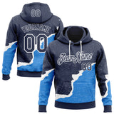 Custom Navy Powder Blue-White Science Geek Chemical Formula Pullover Sweatshirt Hoodie