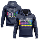 Custom Navy-White Science Geek Periodic Table Pullover Sweatshirt Hoodie