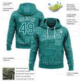 Custom Green-White Science Geek Math Formula Pullover Sweatshirt Hoodie