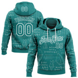 Custom Green-White Science Geek Math Formula Pullover Sweatshirt Hoodie
