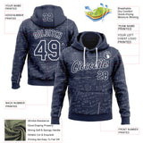 Custom Navy-White Science Geek Physics Formulas Pullover Sweatshirt Hoodie