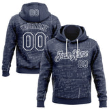 Custom Navy-White Science Geek Physics Formulas Pullover Sweatshirt Hoodie