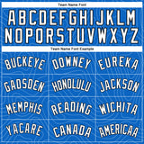 Custom Blue Black-White Rounded Zigzag Lines Authentic City Edition Basketball Jersey
