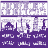 Custom White Purple Holiday Travel Monuments Silhouette Authentic City Edition Basketball Jersey