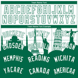 Custom White Kelly Green Holiday Travel Monuments Silhouette Authentic City Edition Basketball Jersey