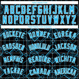 Custom Black Sky Blue-White Geometric Shapes Authentic City Edition Basketball Jersey