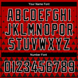Custom Red Black-White Triangle Shapes Authentic City Edition Basketball Jersey