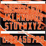 Custom Black Orange-White 3D Pattern Design Torn Paper Style Authentic Basketball Jersey