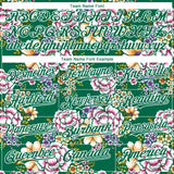 Custom Kelly Green White 3D Pattern Design Northeast China Big Flower Authentic Baseball Jersey