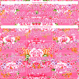 Custom Neon Pink Pink-White 3D Pattern Design Northeast China Big Flower Authentic Baseball Jersey