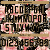 Custom Black Old Gold 3D Pattern Design Northeast China Big Flower Authentic Baseball Jersey