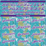 Custom Teal Purple-White 3D Pattern Design Flowers Performance T-Shirt