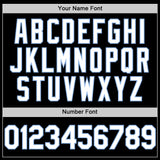 Custom Black White-Light Blue Line Authentic Baseball Jersey