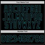 Custom Black Teal Line Authentic Baseball Jersey