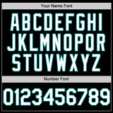 Custom Black White-Teal Line Authentic Baseball Jersey