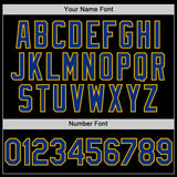 Custom Black Royal-Yellow Line Authentic Baseball Jersey
