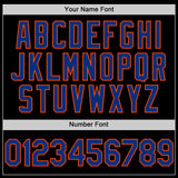 Custom Black Royal-Orange Line Authentic Baseball Jersey