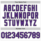Custom White Purple-Black Line Authentic Baseball Jersey